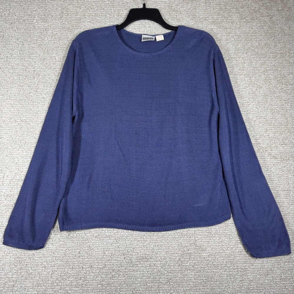 Chico's Design Vintage Sweater Women's Large Blue Heavy Knit Classic Capsule‎